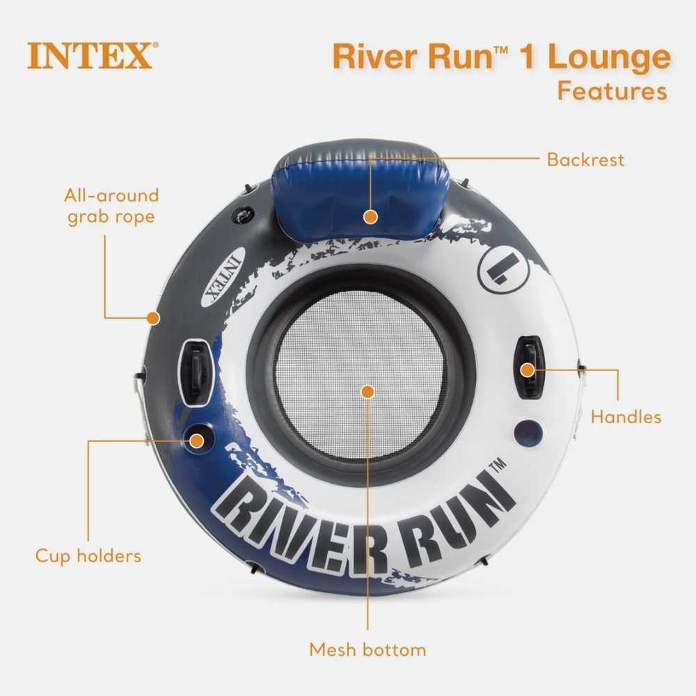 *NEW* Intex River Run 1 Person 53in Inflatable Floating Tube Raft - Picture 4 of 6